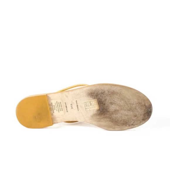 Tory Burch Capri thong sandals beaded gold logo - Picture 5 of 11